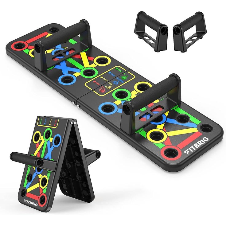 Bodyband Push Up Board Multifunction Professional Push Up Board For Chest, Back, Shoulder, Triceps Foldable Push Up Bar Portable Home Gym Equipment For Men & Women - Black