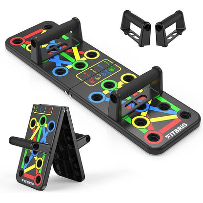 Bodyband Push Up Board Multifunction Professional Push Up Board For Chest, Back, Shoulder, Triceps Foldable Push Up Bar Portable Home Gym Equipment For Men & Women - Black