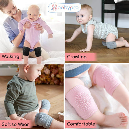 Baby Knee Pads – Soft Anti-Slip Crawling Protectors (2 Pairs)