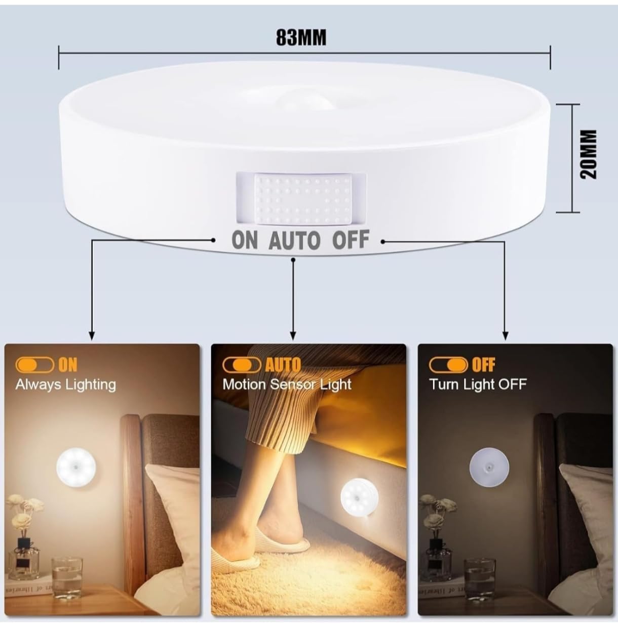 Body Sensor Light – USB Rechargeable Motion Sensor LED Night Light