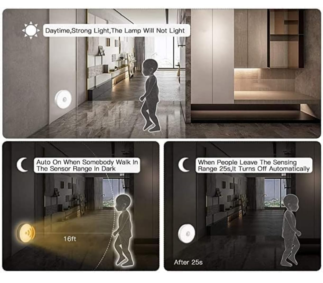 Body Sensor Light – USB Rechargeable Motion Sensor LED Night Light