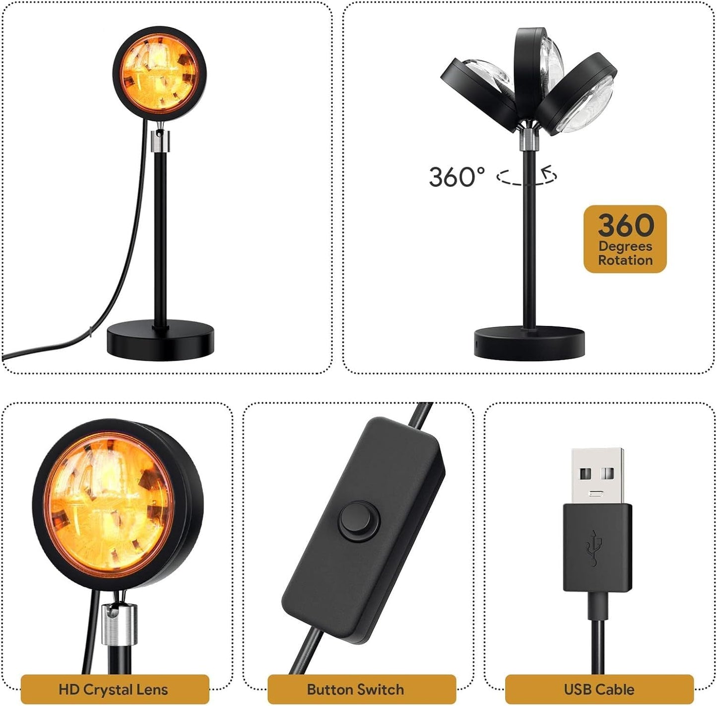 LumiGlow 16-Color Sunset Lamp