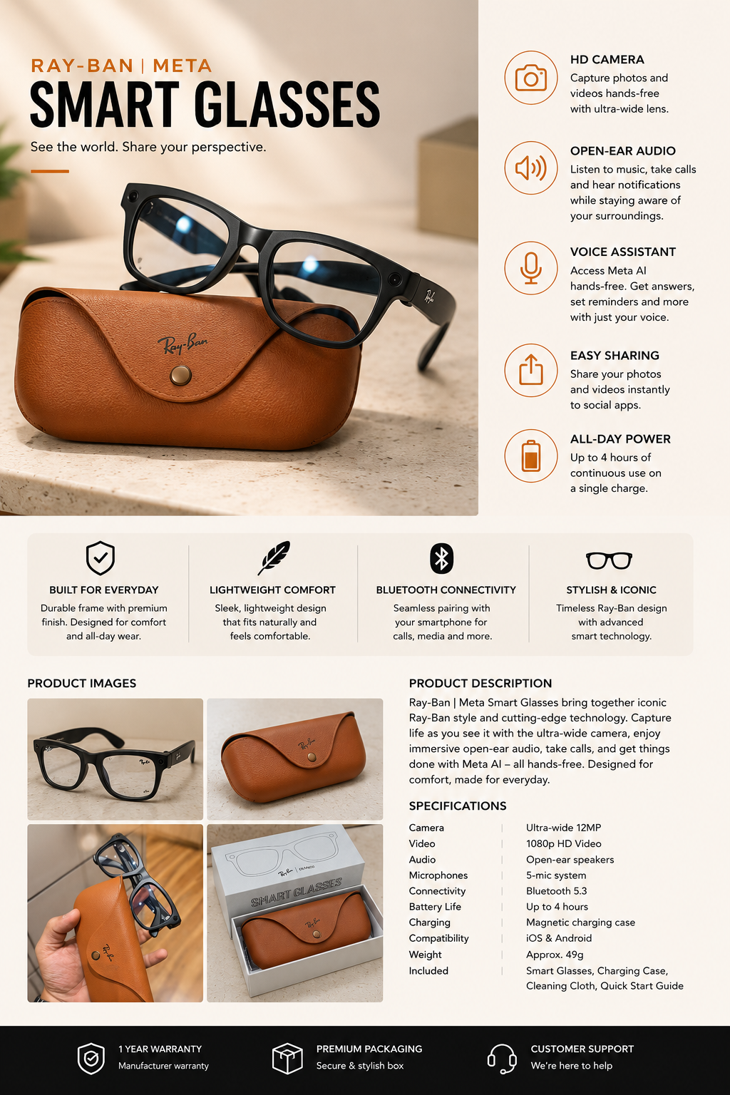 Ray-Ban Meta Smart Glasses