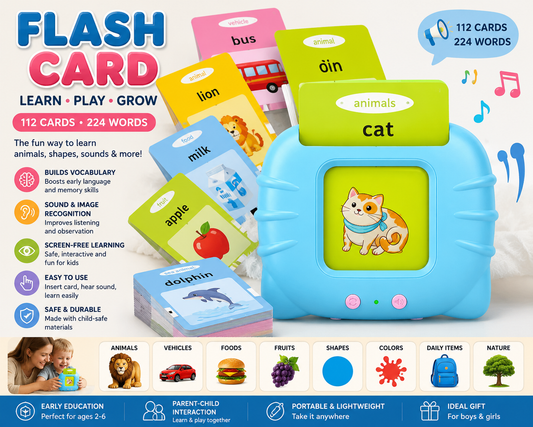 Interactive Flash Card Reader for Kids (112 Cards)