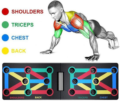 Bodyband Push Up Board Multifunction Professional Push Up Board For Chest, Back, Shoulder, Triceps Foldable Push Up Bar Portable Home Gym Equipment For Men & Women - Black
