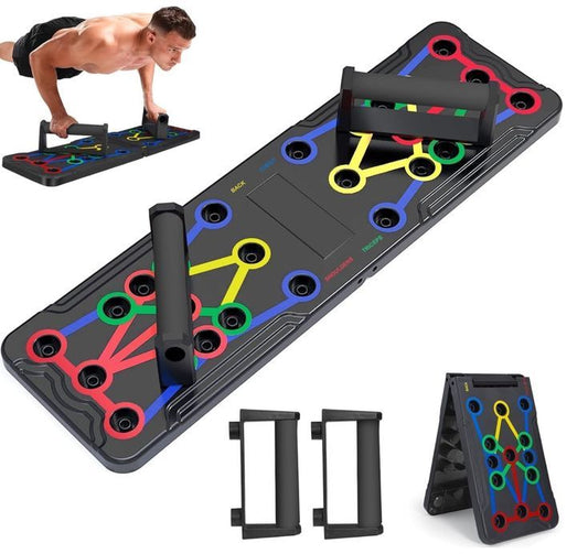 Bodyband Push Up Board Multifunction Professional Push Up Board For Chest, Back, Shoulder, Triceps Foldable Push Up Bar Portable Home Gym Equipment For Men & Women - Black